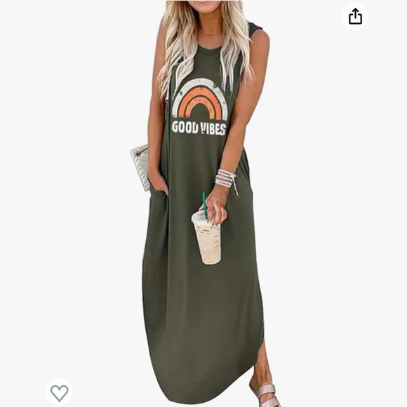 Good vibes summer casual maxi sleeveless dress - Picture 3 of 3